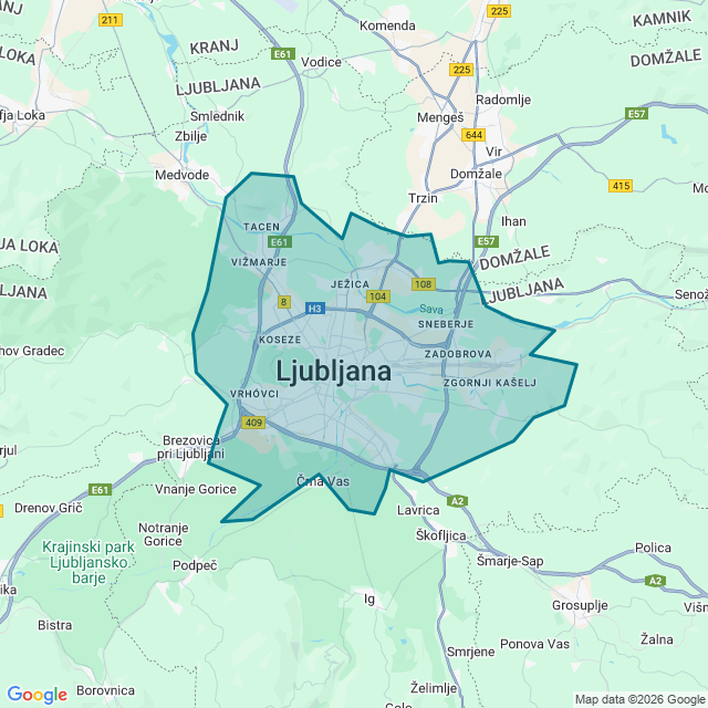 Map of Ljubljana