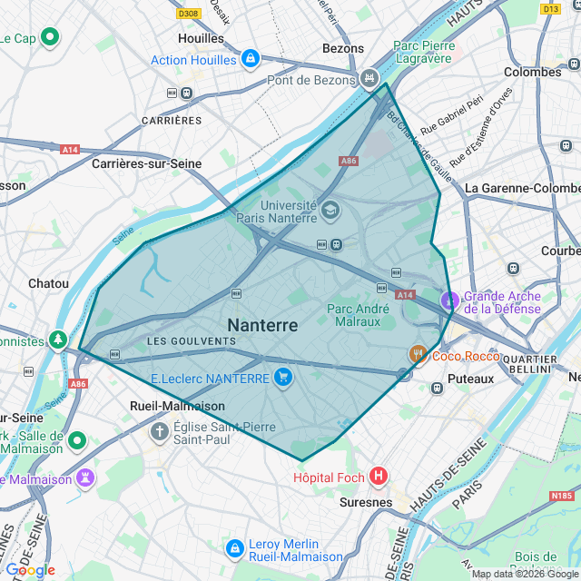 Map of Nanterre
