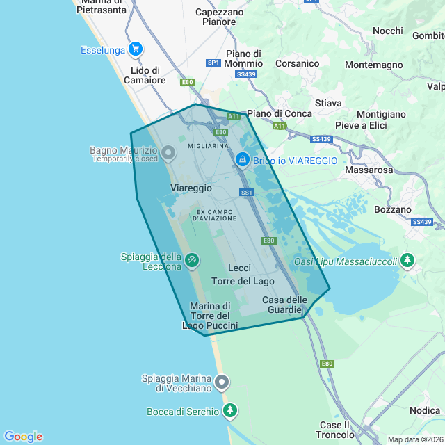 Map of Viareggio