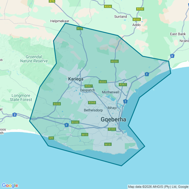 Map of Port Elizabeth