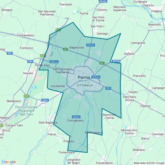 Map of Parma