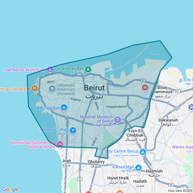Map of Beirut