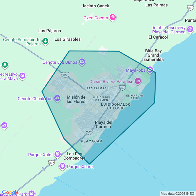 Map of Playa Del Carmen