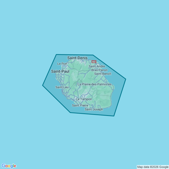 Map of Reunion Island