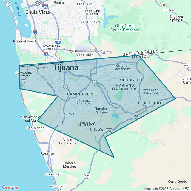 Map of Tijuana