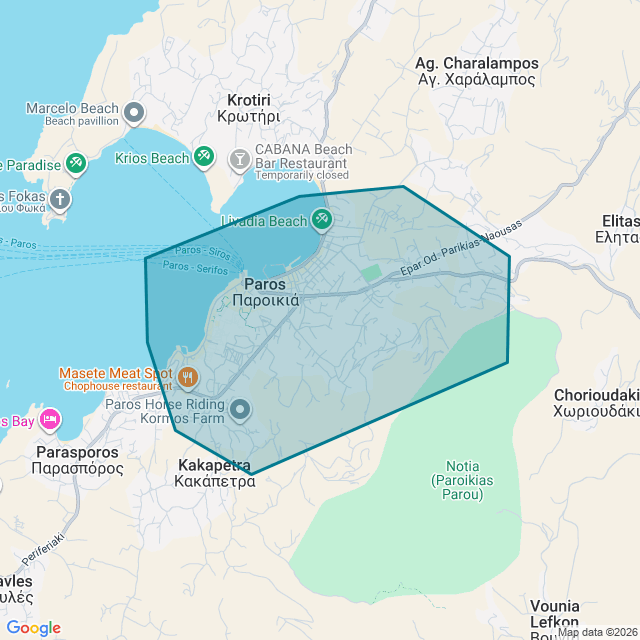 Map of Paros
