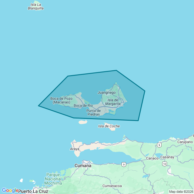 Map of Nueva Esparta