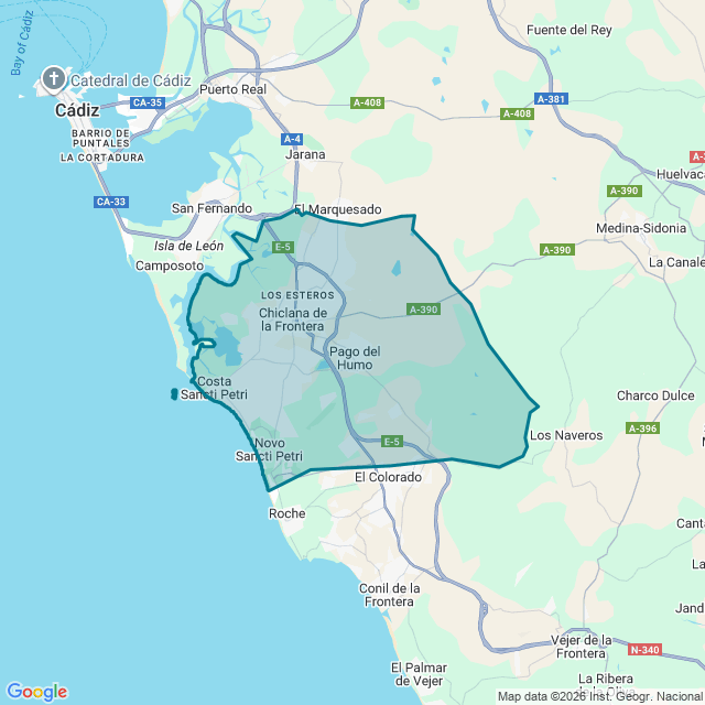 Map of Chiclana De La Frontera