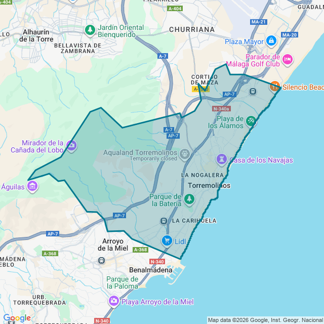 Map of Torremolinos