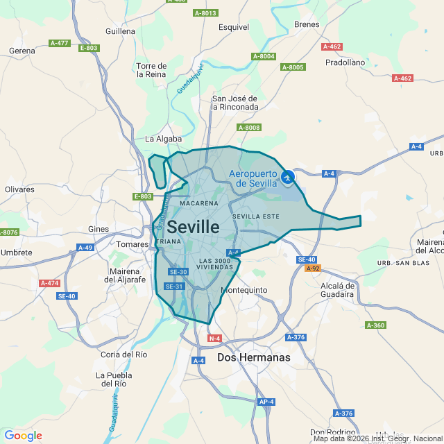 Map of Sevilla