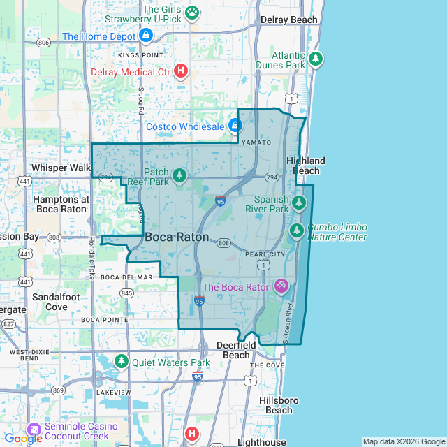 Map of Boca Raton