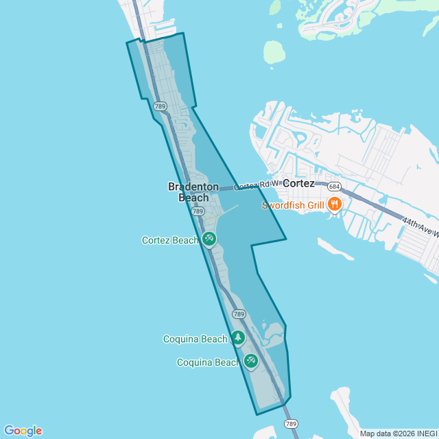 Map of Bradenton Beach