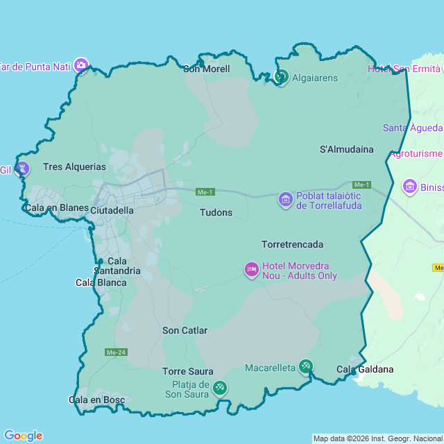 Map of Ciutadella De Menorca