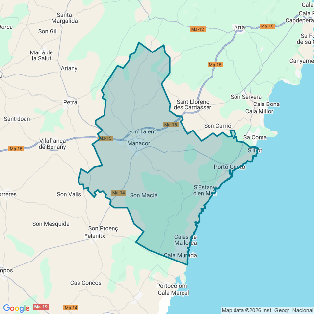 Map of Manacor
