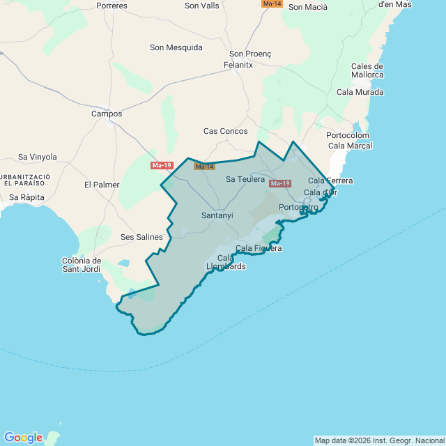 Map of Santanyí