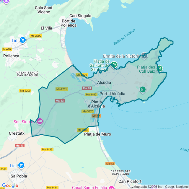 Map of Alcúdia