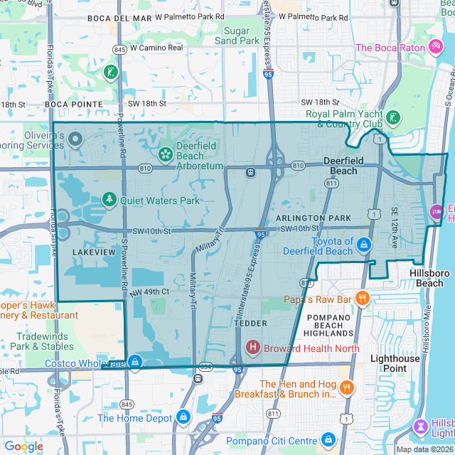 Map of Deerfield Beach