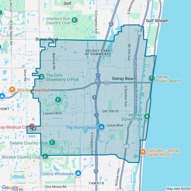 Map of Delray Beach