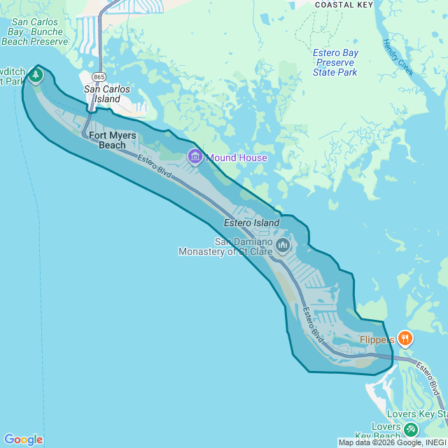 Map of Fort Myers Beach