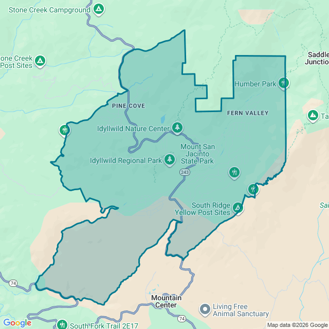 Map of Idyllwild-Pine Cove