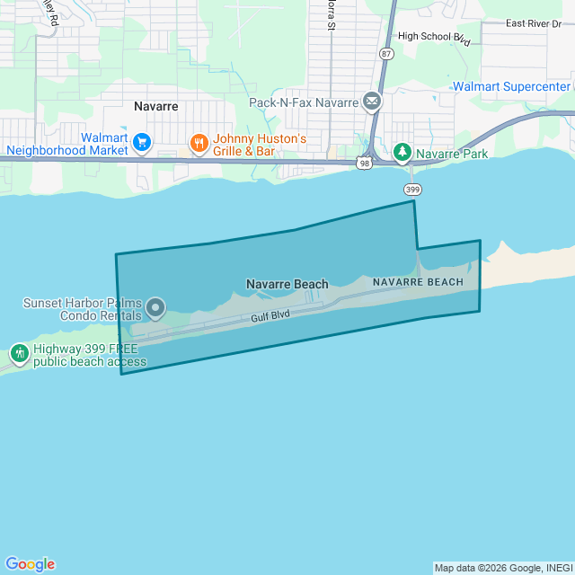 Map of Navarre Beach