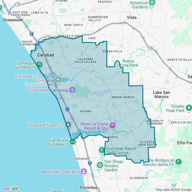 Map of Carlsbad