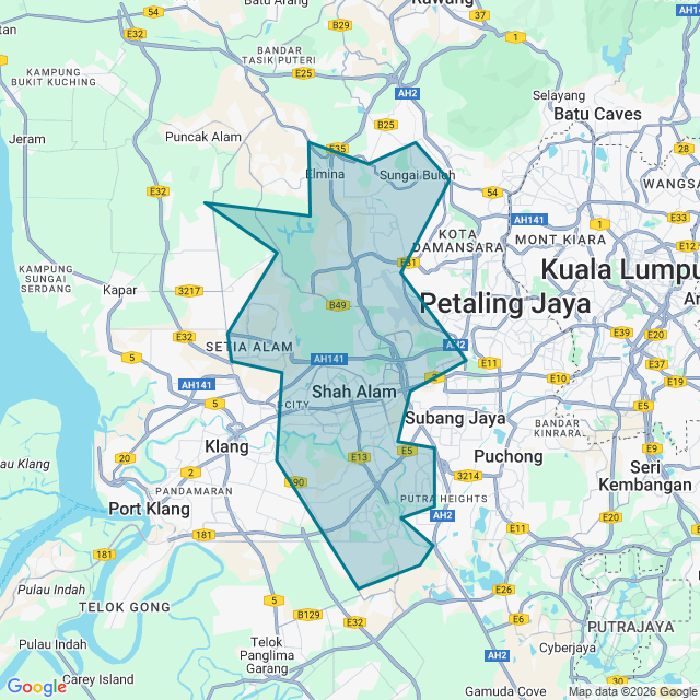 Map of Shah Alam