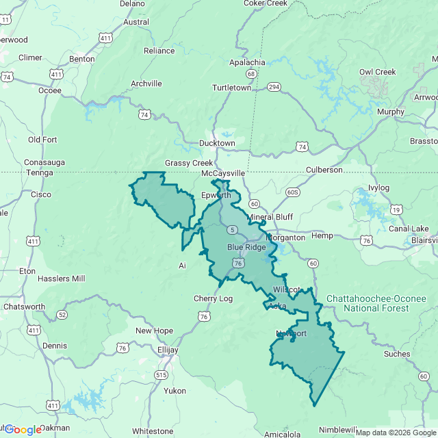 Map of Blue Ridge