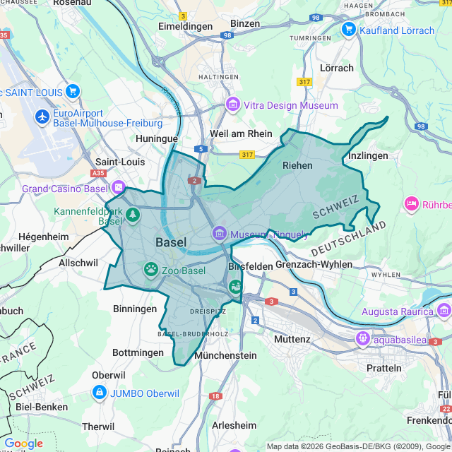 Map of Basel-Stadt (Unincorporated)