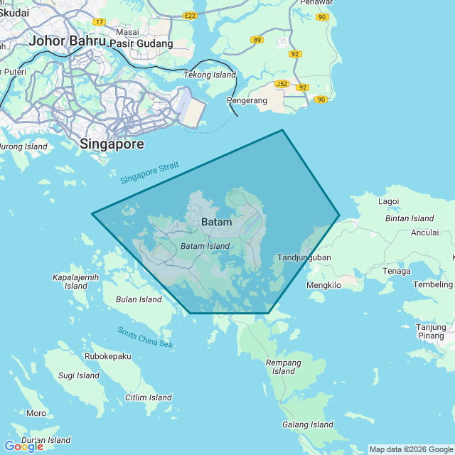 Map of Batam Island