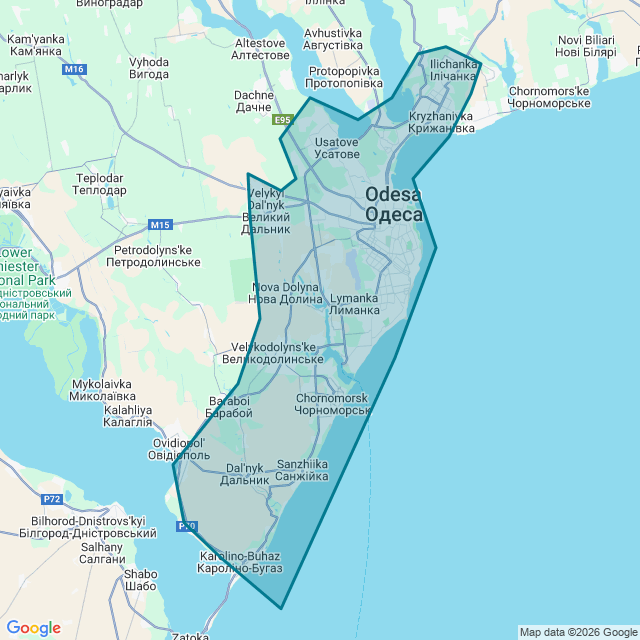Map of Odesa