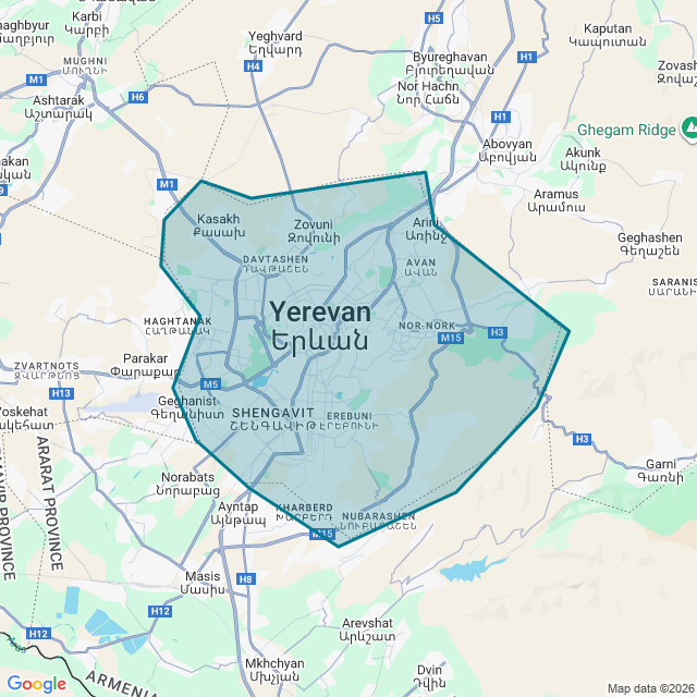 Map of Yerevan