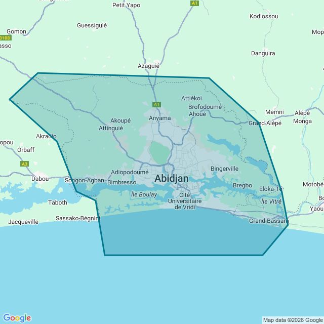 Map of Abidjan
