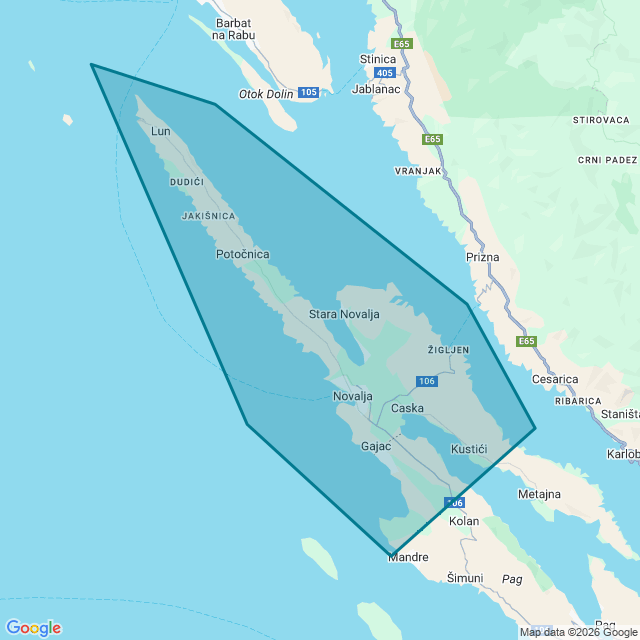 Map of Novalja