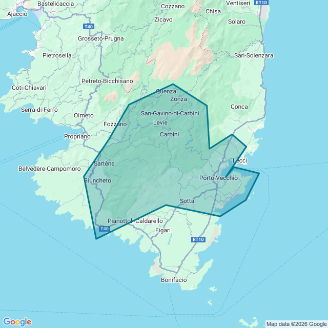Map of Porto-Vecchio