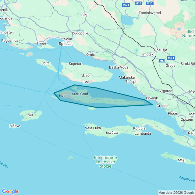 Map of Hvar