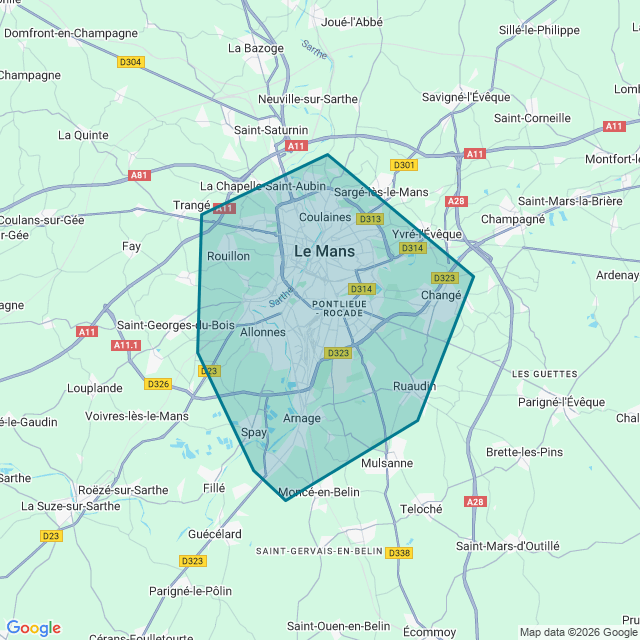 Map of Le Mans