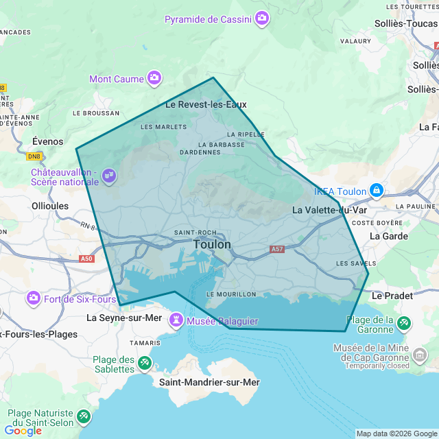 Map of Toulon