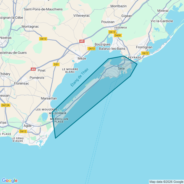 Map of Sete