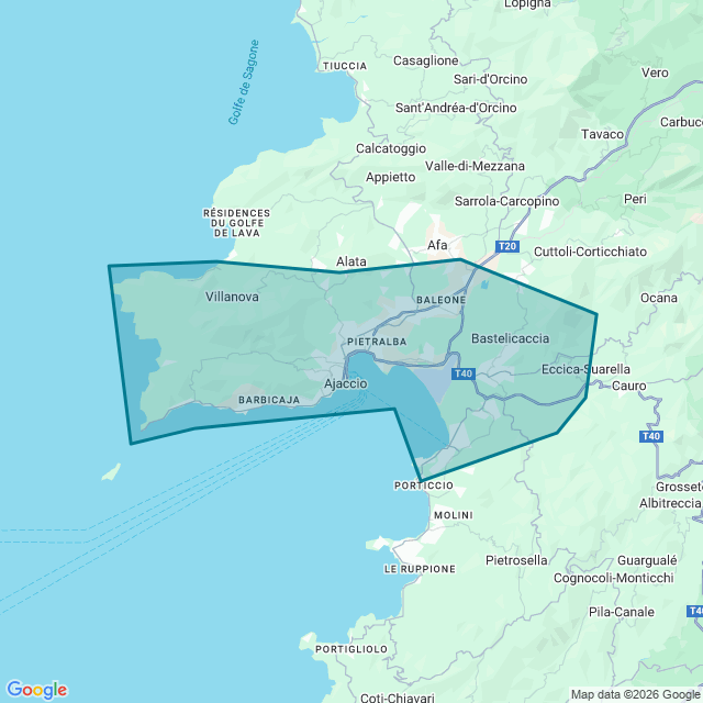 Map of Ajaccio