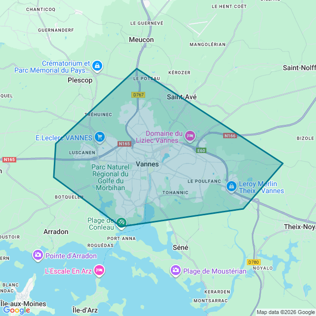 Map of Vannes