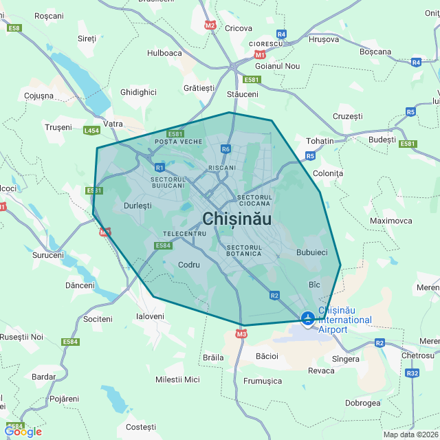 Map of Chisinau