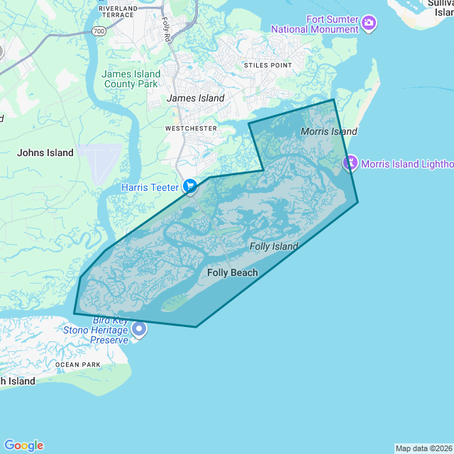 Map of Folly Beach