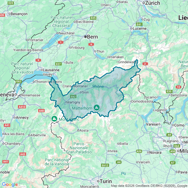Map of Valais