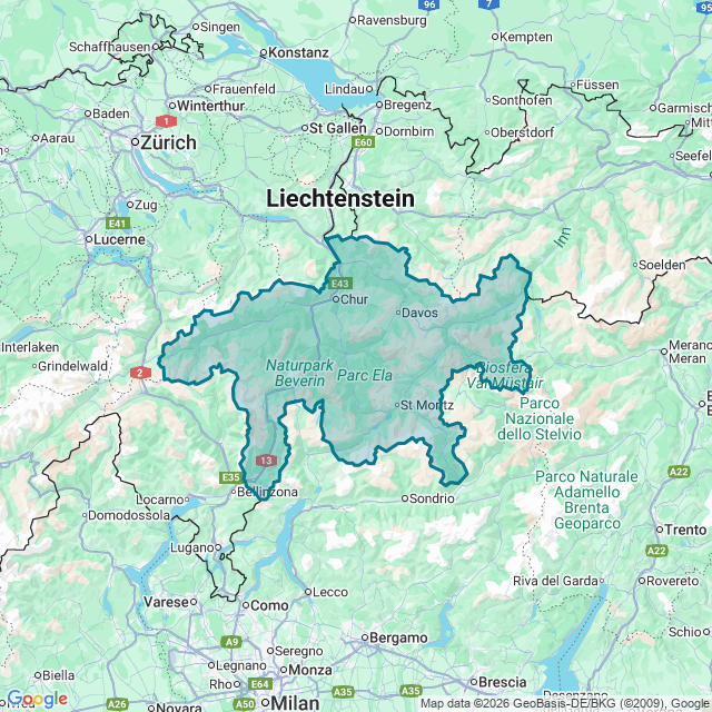 Map of Graubunden