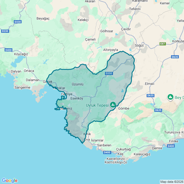 Map of Fethiye
