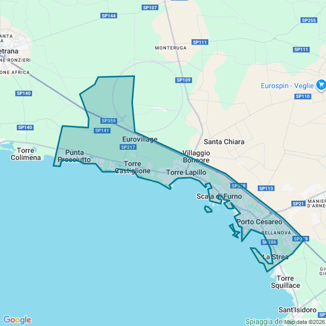 Map of Porto Cesareo