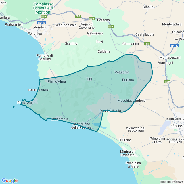 Map of Castiglione Della Pescaia