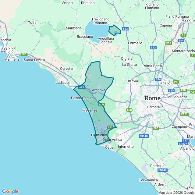 Map of Fiumicino
