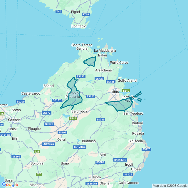 Map of Tempio Pausania
